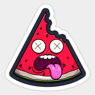 Eaten Piece Of Watermelon Cartoon Sticker